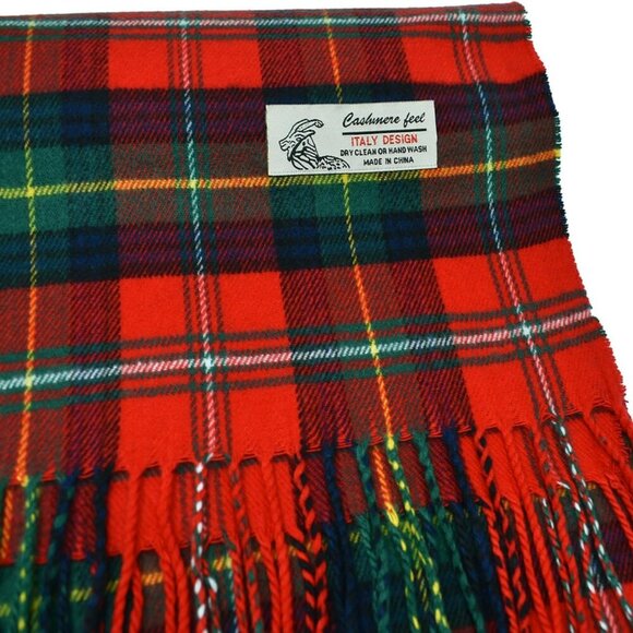 Scottish Stewart Tartan Plaid Luxurious Winter Scarf Soft Cashmere Feel 72"x12" - Picture 2 of 3